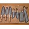 Olive Wood Handle Damascus Steel Fixed Blade Kitchen Chef Knife Set, 7 PIECE CHEF SET