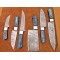 Custom Handmade Damascus Steel Fixed Blade Kitchen Chef Knife Set, 6 PIECE CHEF SET 