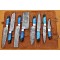 Custom Handmade Damascus Steel Fixed Blade Kitchen Chef Knife Set, 8 PIECE CHEF SET, Blue Color Bone, buffalo horn, steel Bolster