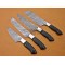 Custom Handmade Damascus Steel Fixed Blade Kitchen Chef Knife Set, 4 PIECE CHEF SET, Buffalo Horn Handle