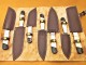 Custom Handmade Damascus Steel Fixed Blade Kitchen Chef Knife Set, 7 PIECE CHEF SET, Camel Bone & Buffalo Horn Handle