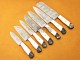 Custom Handmade Damascus Steel Fixed Blade Kitchen Chef Knife Set, 7 PIECE CHEF SET, Camel Bone & Buffalo Horn Handle