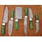 Custom Handmade Damascus Steel Fixed Blade Kitchen Chef Knife Set, 6 PIECE CHEF SET, Micarta Handle
