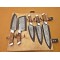 Walnut Wood Handle, Handmade Damascus Kitchen Chef Knife Set, 5 PIECE CHEF SET