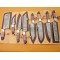 Purple Bone & Buffalo Horn HANDLE Damascus Steel Fixed Blade Kitchen Chef Knife Set, 8 PIECE CHEF SET