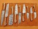 Custom Handmade Damascus Steel Fixed Blade Kitchen Chef Knife Set, 9 PIECE CHEF SET, Walnut Wood Handle