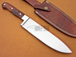 D2 Steel Chef Knife, 12" Razor Sharp, Walnut Wood Handle 