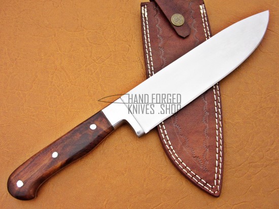 D2 Steel Chef Knife, 12" Razor Sharp, Walnut Wood Handle 