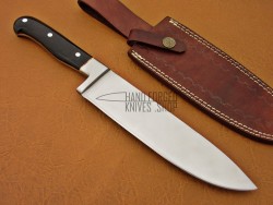 D2 Steel Chef Knife, 12" Razor Sharp, Buffalo Horn Handle