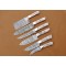 Custom Handmade Damascus Steel Fixed Blade Kitchen Chef Knife Set, 6 PIECE CHEF SET, White Pearl Resin Handle