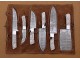 Custom Handmade Damascus Steel Fixed Blade Kitchen Chef Knife Set, 6 PIECE CHEF SET, White Pearl Resin Handle