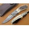 Damascus Deer Antler Folding Knife, 7" Damascus Steel Bolster Point Blade, Deer Antler Handle, Pocket Knife, Razor Sharp
