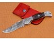 Damascus Folding Knife, 8" Damascus Steel Bolster Point Blade, Brown Color Bone Handle, Pocket Knife, Razor Sharp