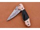 Damascus Folding Knife, 7.5" Handwork Brass Bolster Point Blade, Buffalo Horn Handle, Pocket Knife, Razor Sharp