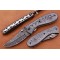 Damascus Folding Knife, 7.5" Damascus Steel Bolster Point Blade, Damascus Handle, Pocket Knife, Razor Sharp