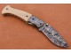 Damascus Folding Knife, 8" Damascus Steel Bolster Point Blade, Camel Bone Handle, Pocket Knife, Razor Sharp