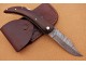 Damascus Folding Knife, 7.5" Brass Work On The Handle, Wood Handle, Pocket Knife, Razor Sharp