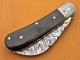 Damascus Folding Knife, 7.5" Damascus Steel Bolster Point Blade, Buffalo Horn Handle, Pocket Knife, Razor Sharp