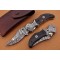 Damascus Folding Knife, 7.0" Damascus Steel Bolster Point Blade, Buffalo Horn Handle, Pocket Knife, Razor Sharp