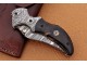Damascus Folding Knife, 7.0" Damascus Steel Bolster Point Blade, Buffalo Horn Handle, Pocket Knife, Razor Sharp