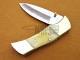 Custom Handmade Folding Knife, 7.5" D2 Steel Brass Bolster, Razor Sharp, Camel Bone  Handle