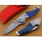 Damascus Blade Folding Knife, 7" Blue Black Resin Handle, Pocket Knife, Razor Sharp, Bottle Opener