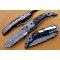 Damascus Tanto Blade Pocket Clip Folding Knife, 8" Damascus Steel Bolster Tanto Blade, Goat/Ram Horn Handle, Pocket Knife, Razor Sharp