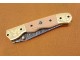 Damascus Folding Knife, 8.5" Handwork Brass Bolster Tanto Blade, G10 Skin Color Handle, Pocket Knife, Razor Sharp