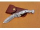 Damascus Folding Knife, 7.5" Damascus Steel Bolster Point Blade, Damascus  Handle, Pocket Knife, Razor Sharp