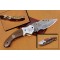 Damascus Folding Knife, 7.5" Handwork Steel Bolster Point Blade, Brown Micarta Sheet Handle, Pocket Knife, Razor Sharp