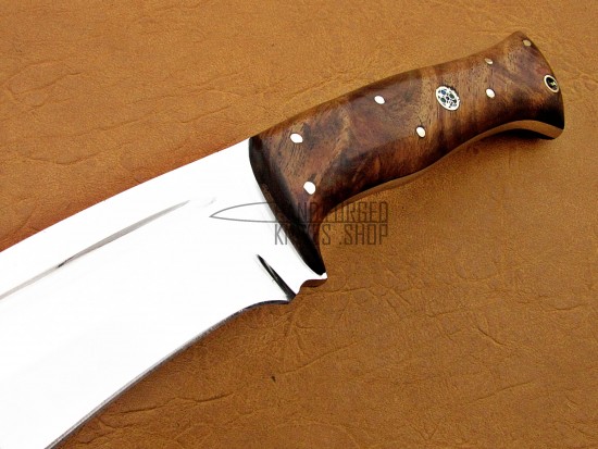 D2 Steel Hunting Knife, 10" Razor Sharp, Walnut Wood Handle