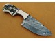 Damascus Hunting Knife, Damascus Steel Classic Bowie Knife, 9" Steel Bolster, Deer Antler Handle, Fixed Blade, Full Tang