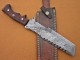 Damascus Tracker Knife / Hunting Knife, 13" Walnut Wood Handle, Fixed Blade