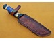 Damascus Hunting Knife, Damascus Steel Classic Bowie Knife, 12" Buffalo Horn, Blue Micarta Sheet Handle, Fixed Blade, Full Tang