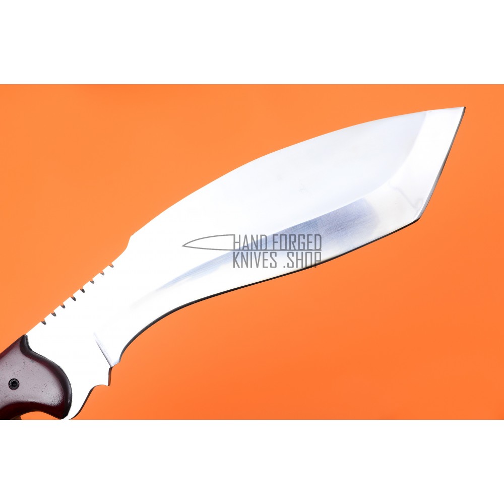 Custom Handmade Kukri Knife, 15" D2 Steel Razor Sharp, Brown Micarta Handle