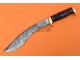 Custom Damascus Kukri Knife, 15" Brass Clip, Black Micarta Sheet Handle, Fixed Blade, Full Tang