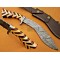 Custom Damascus Kukri Knife, 15" Damascus Clip, Olive & Walnut Wood Handle, Fixed Blade