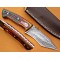 Damascus Tanto Blade Hunting Knife, 8" Multicolor Sheet Handle, Fixed Blade