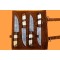 4 piece Custom Handmade Damascus Steel Fixed Blade Kitchen Steak Knives Set, Camel bone, Walnut Wood Handle