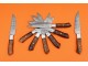 8 piece Custom Handmade Damascus Steel Fixed plain Blade Kitchen Steak Knives Set, Walnut Wood Handle
